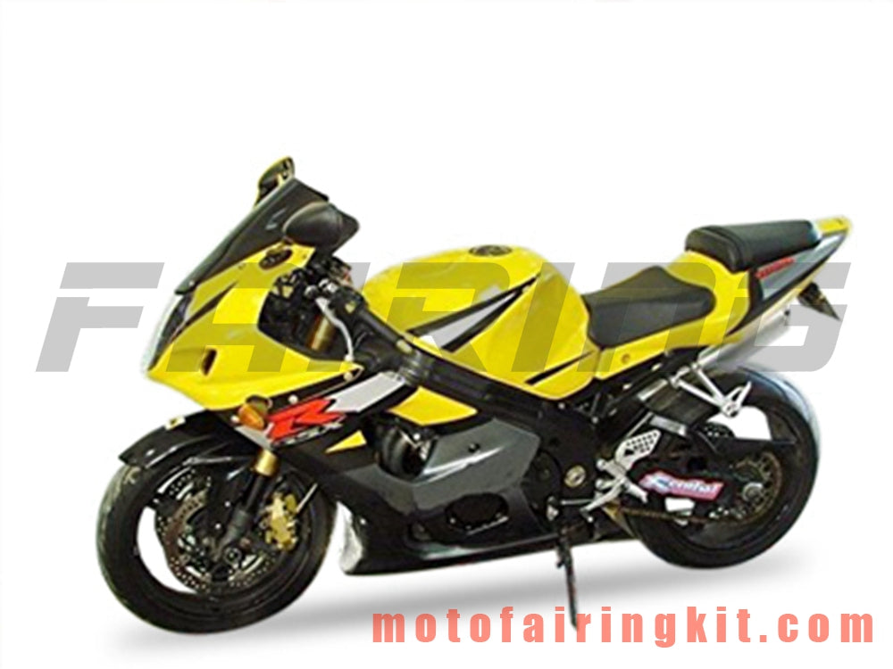 Kits de carenado aptos para GSX-R750 GSX-R600 K4 2004 2005 GSXR 600 750 K4 04 05 Molde de inyección de plástico ABS Carrocería completa para motocicleta Carrocería del mercado de accesorios Marco (amarillo y negro) B134