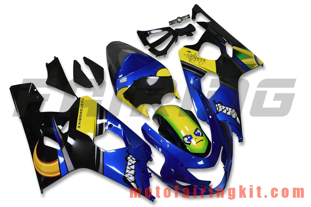 フェアリングキット GSX-R750 GSX-R600 K4 2004 2005 GSXR 600 750 K4 04 05 プラスチック ABS 射出成型 完全なオートバイ車体 アフターマーケット車体フレーム (青と黄) B137