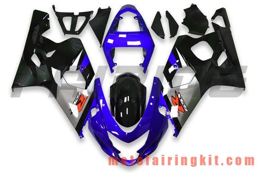 Fairing Kits Fit for GSX-R750 GSX-R600 K4 2004 2005 GSXR 600 750 K4 04 05 Plastic ABS Injection Mold Complete Motorcycle Body Aftermarket Bodywork Frame (Blue & Black) B138