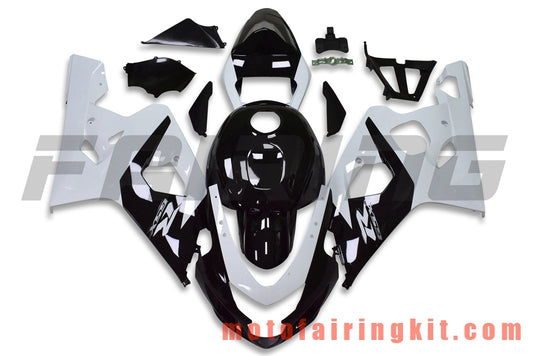 フェアリングキット GSX-R750 GSX-R600 K4 2004 2005 GSXR 600 750 K4 04 05 プラスチック ABS 射出成型 完全なオートバイ車体 アフターマーケット車体フレーム (ブラック &amp; ホワイト) B139