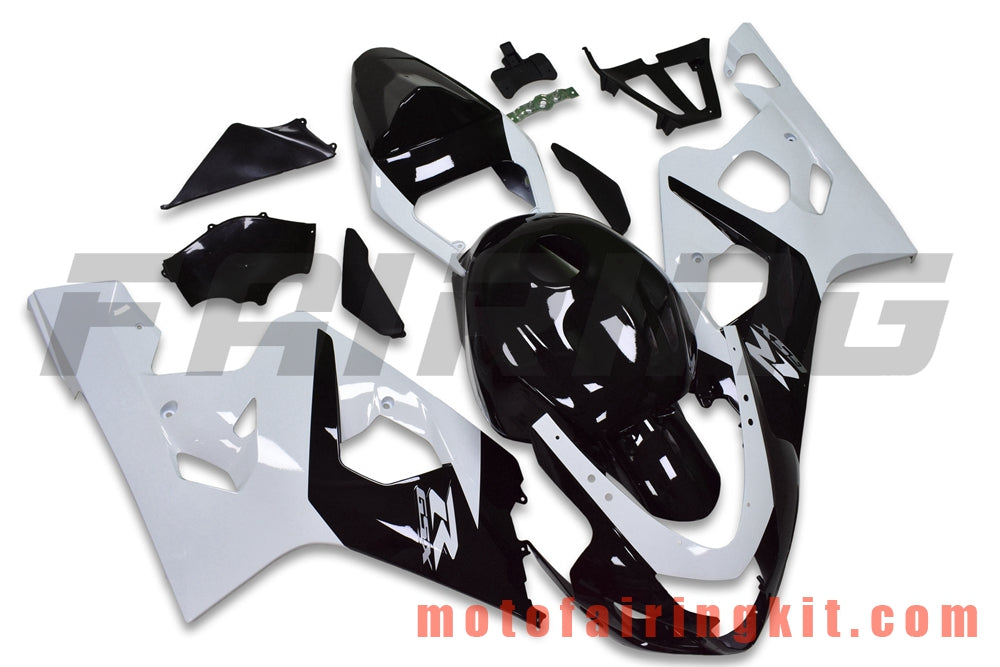 Fairing Kits Fit for GSX-R750 GSX-R600 K4 2004 2005 GSXR 600 750 K4 04 05 Plastic ABS Injection Mold Complete Motorcycle Body Aftermarket Bodywork Frame (Black & White) B139