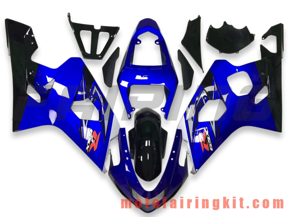 Fairing Kits Fit for GSX-R750 GSX-R600 K4 2004 2005 GSXR 600 750 K4 04 05 Plastic ABS Injection Mold Complete Motorcycle Body Aftermarket Bodywork Frame (Blue & Black) B140