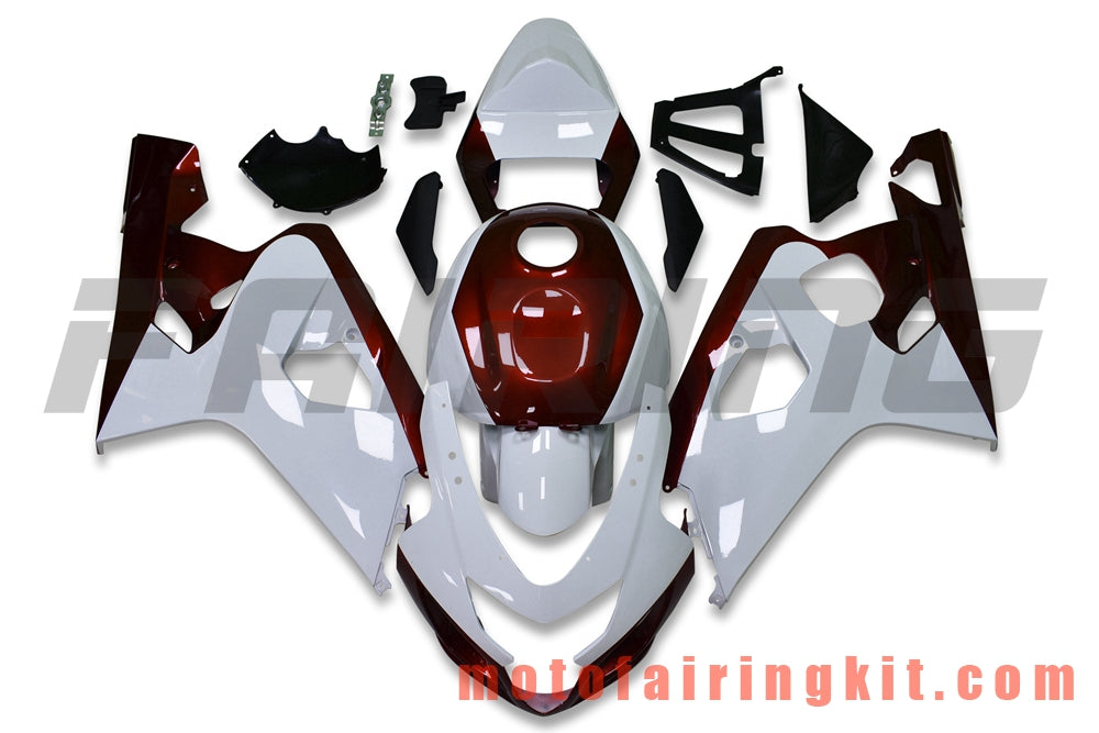 Fairing Kits Fit for GSX-R750 GSX-R600 K4 2004 2005 GSXR 600 750 K4 04 05 Plastic ABS Injection Mold Complete Motorcycle Body Aftermarket Bodywork Frame (White & Red) B141