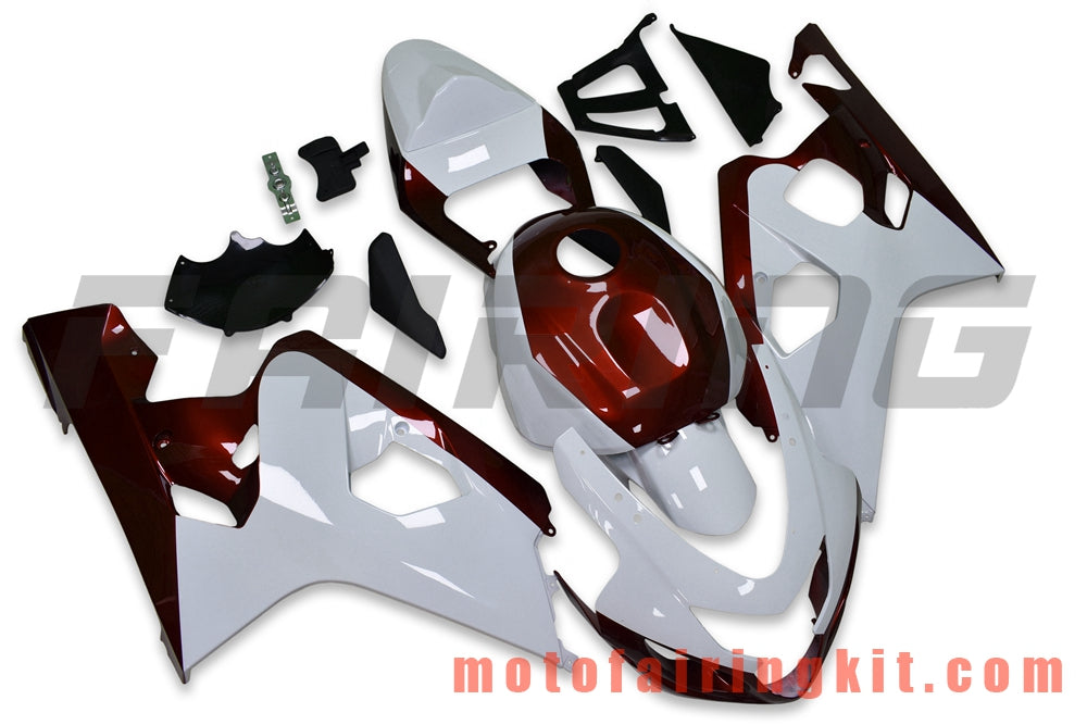 Fairing Kits Fit for GSX-R750 GSX-R600 K4 2004 2005 GSXR 600 750 K4 04 05 Plastic ABS Injection Mold Complete Motorcycle Body Aftermarket Bodywork Frame (White & Red) B141