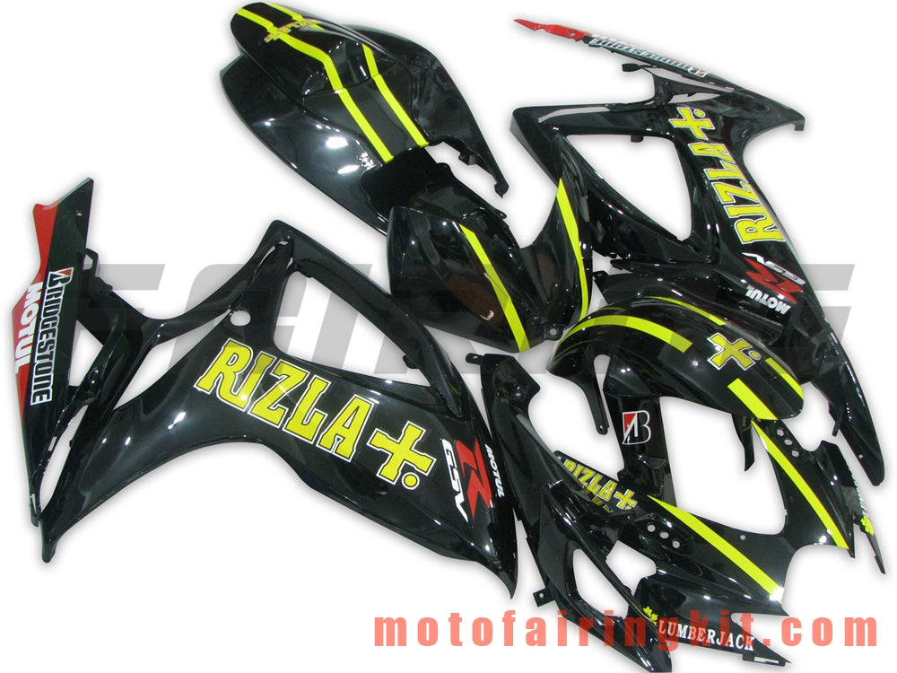 Fairing Kits Fit for GSX-R750 GSX-R600 K6 2006 2007 GSXR 600 750 K6 06 07 Plastic ABS Injection Mold Complete Motorcycle Body Aftermarket Bodywork Frame (Black & Yellow) B002