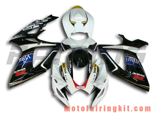 Fairing Kits Fit for GSX-R750 GSX-R600 K6 2006 2007 GSXR 600 750 K6 06 07 Plastic ABS Injection Mold Complete Motorcycle Body Aftermarket Bodywork Frame (Black & White) B004