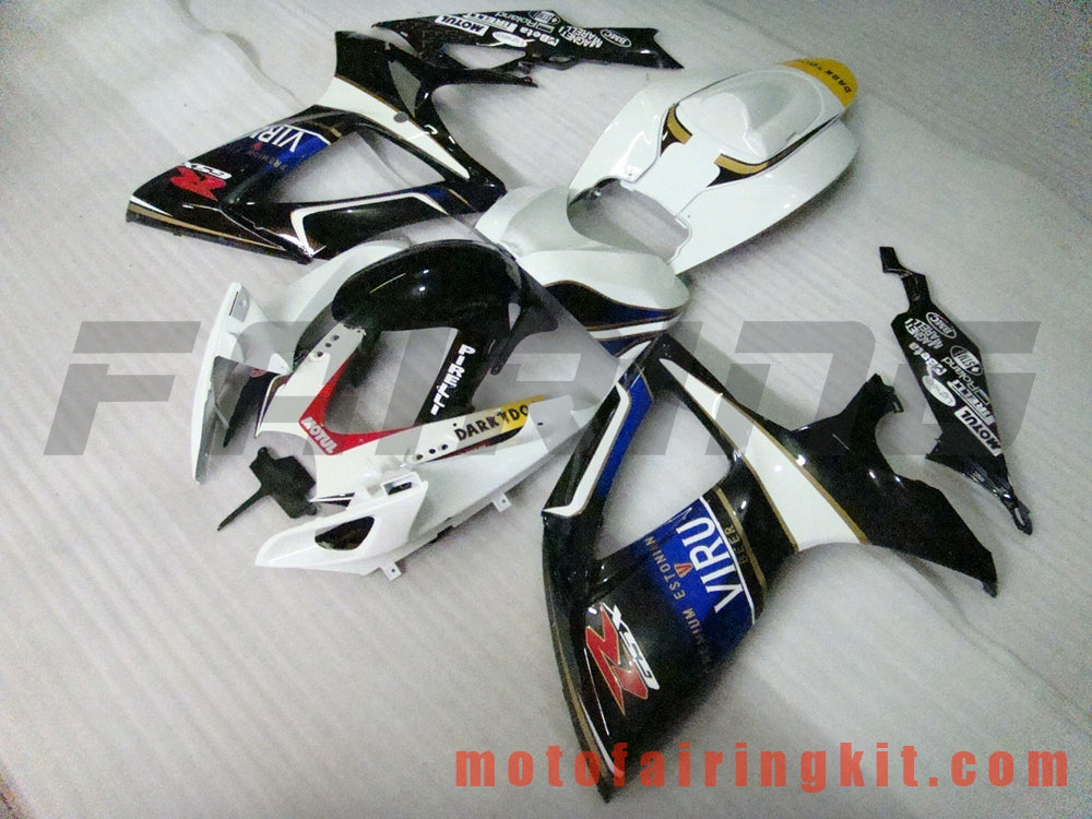 Kits de carenado aptos para GSX-R750 GSX-R600 K6 2006 2007 GSXR 600 750 K6 06 07 Molde de inyección de plástico ABS Carrocería completa para motocicleta Marco de carrocería de posventa (blanco y negro) B004