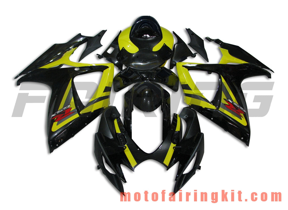 Fairing Kits Fit for GSX-R750 GSX-R600 K6 2006 2007 GSXR 600 750 K6 06 07 Plastic ABS Injection Mold Complete Motorcycle Body Aftermarket Bodywork Frame (Black & Yellow) B006