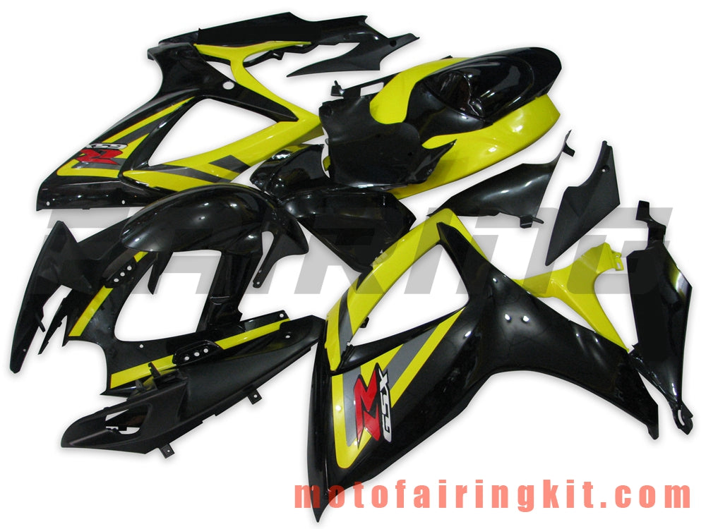 Fairing Kits Fit for GSX-R750 GSX-R600 K6 2006 2007 GSXR 600 750 K6 06 07 Plastic ABS Injection Mold Complete Motorcycle Body Aftermarket Bodywork Frame (Black & Yellow) B006