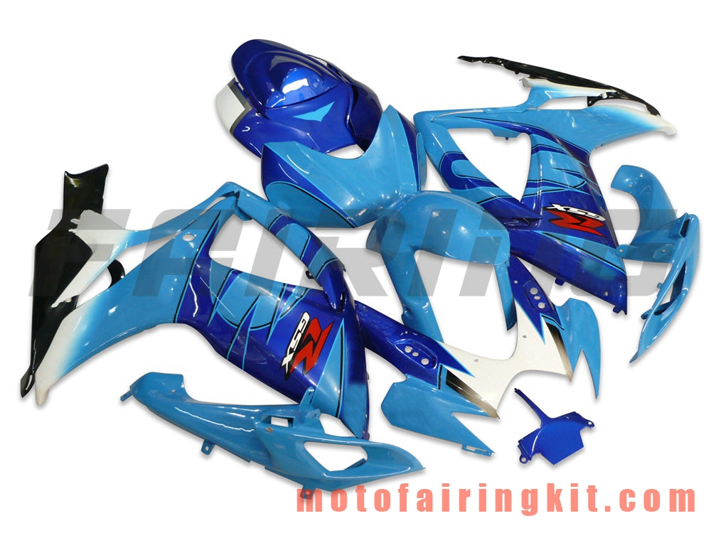 Fairing Kits Fit for GSX-R750 GSX-R600 K6 2006 2007 GSXR 600 750 K6 06 07 Plastic ABS Injection Mold Complete Motorcycle Body Aftermarket Bodywork Frame (Blue & Deep Blue) B008