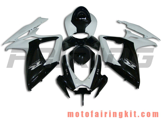 Kits de carenado aptos para GSX-R750 GSX-R600 K6 2006 2007 GSXR 600 750 K6 06 07 Molde de inyección de plástico ABS Carrocería completa para motocicleta Carrocería del mercado de accesorios Marco (blanco y negro) B010