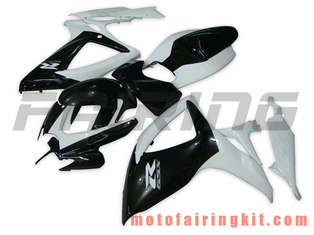 Fairing Kits Fit for GSX-R750 GSX-R600 K6 2006 2007 GSXR 600 750 K6 06 07 Plastic ABS Injection Mold Complete Motorcycle Body Aftermarket Bodywork Frame (Black & White) B010