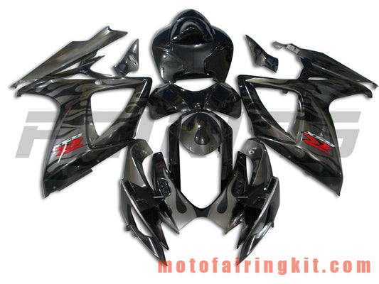 Fairing Kits Fit for GSX-R750 GSX-R600 K6 2006 2007 GSXR 600 750 K6 06 07 Plastic ABS Injection Mold Complete Motorcycle Body Aftermarket Bodywork Frame (Gray & Black) B012