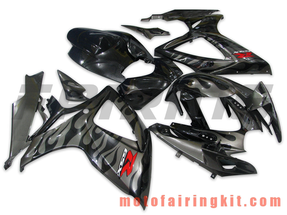 Kits de carenado aptos para GSX-R750 GSX-R600 K6 2006 2007 GSXR 600 750 K6 06 07 Molde de inyección de plástico ABS Carrocería completa para motocicleta Marco de carrocería de posventa (gris y negro) B012