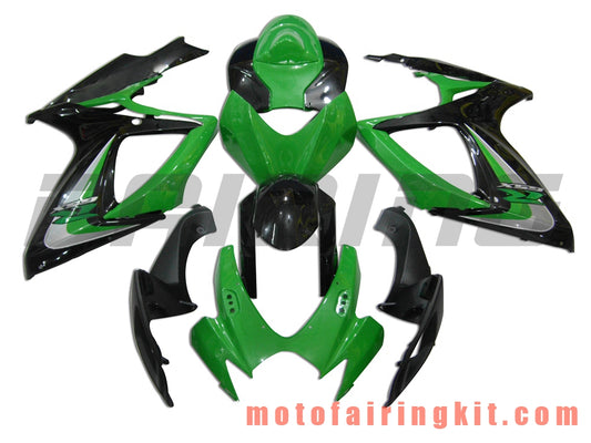 Kits de carenado aptos para GSX-R750 GSX-R600 K6 2006 2007 GSXR 600 750 K6 06 07 Molde de inyección de plástico ABS Carrocería completa para motocicleta Marco de carrocería de posventa (verde y negro) B013