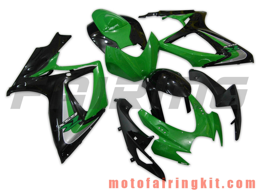 Fairing Kits Fit for GSX-R750 GSX-R600 K6 2006 2007 GSXR 600 750 K6 06 07 Plastic ABS Injection Mold Complete Motorcycle Body Aftermarket Bodywork Frame (Green & Black) B013