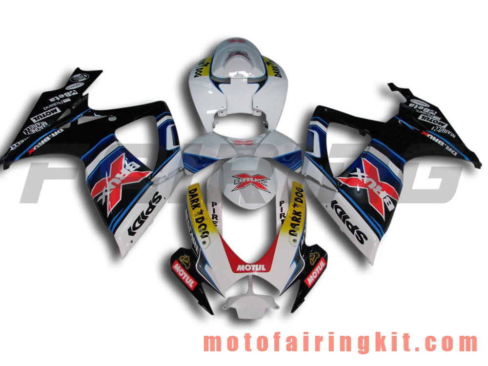 Fairing Kits Fit for GSX-R750 GSX-R600 K6 2006 2007 GSXR 600 750 K6 06 07 Plastic ABS Injection Mold Complete Motorcycle Body Aftermarket Bodywork Frame (White & Black) B014