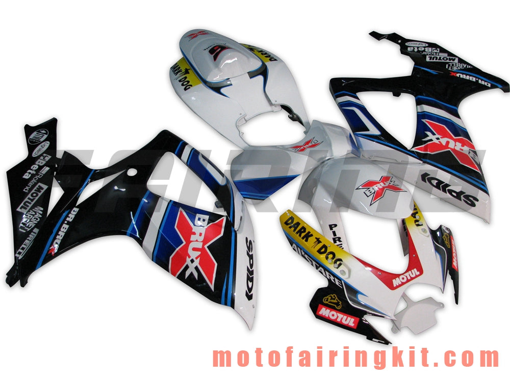 Fairing Kits Fit for GSX-R750 GSX-R600 K6 2006 2007 GSXR 600 750 K6 06 07 Plastic ABS Injection Mold Complete Motorcycle Body Aftermarket Bodywork Frame (White & Black) B014