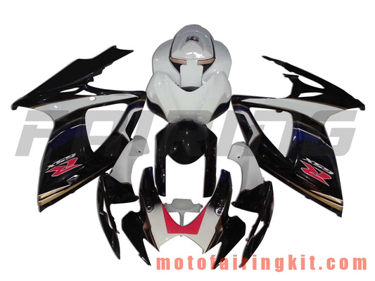 Fairing Kits Fit for GSX-R750 GSX-R600 K6 2006 2007 GSXR 600 750 K6 06 07 Plastic ABS Injection Mold Complete Motorcycle Body Aftermarket Bodywork Frame (Black & White) B016