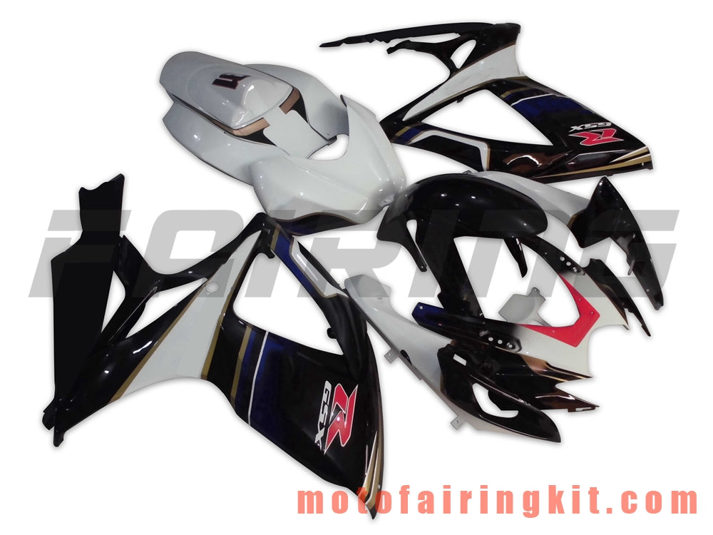 Fairing Kits Fit for GSX-R750 GSX-R600 K6 2006 2007 GSXR 600 750 K6 06 07 Plastic ABS Injection Mold Complete Motorcycle Body Aftermarket Bodywork Frame (Black & White) B016