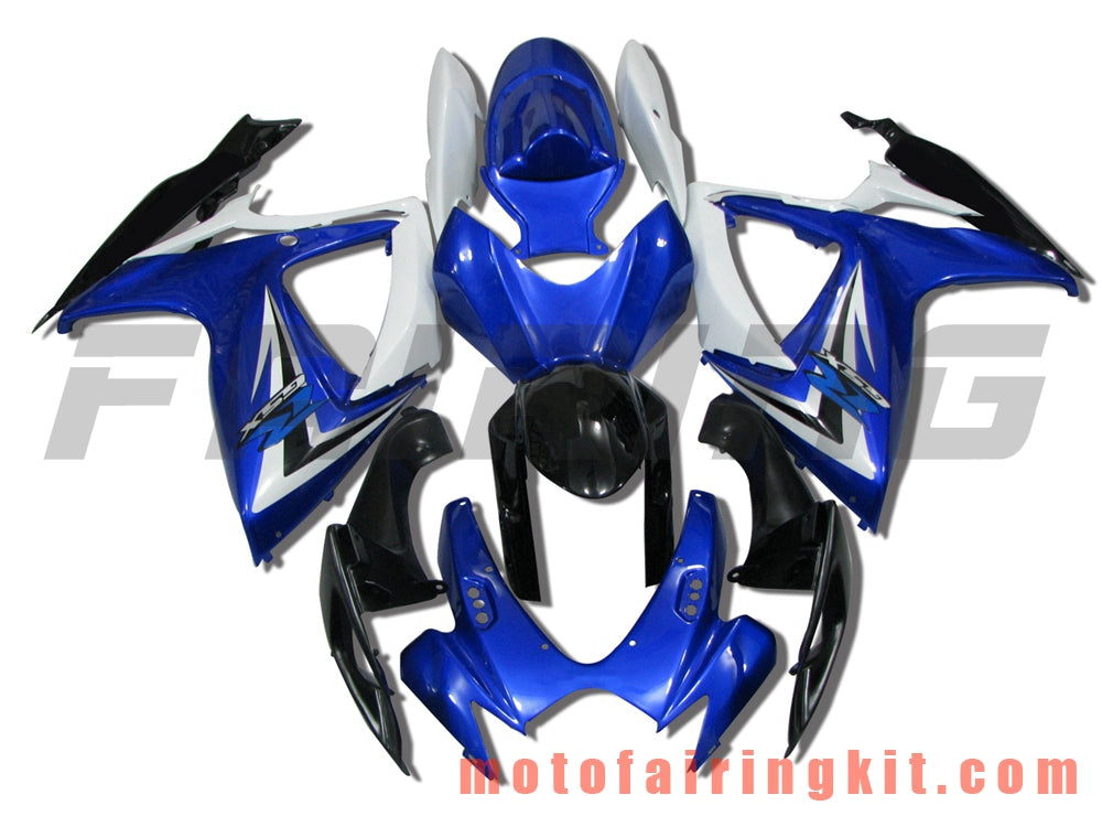 Fairing Kits Fit for GSX-R750 GSX-R600 K6 2006 2007 GSXR 600 750 K6 06 07 Plastic ABS Injection Mold Complete Motorcycle Body Aftermarket Bodywork Frame (Blue & White) B018