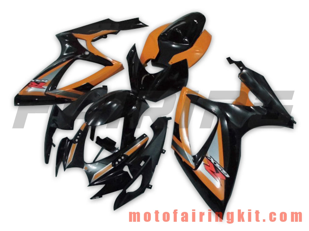 フェアリングキット GSX-R750 GSX-R600 K6 2006 2007 GSXR 600 750 K6 06 07 プラスチック ABS 射出成型 完全なオートバイ車体 アフターマーケット車体フレーム (ブラック &amp; オレンジ) B020