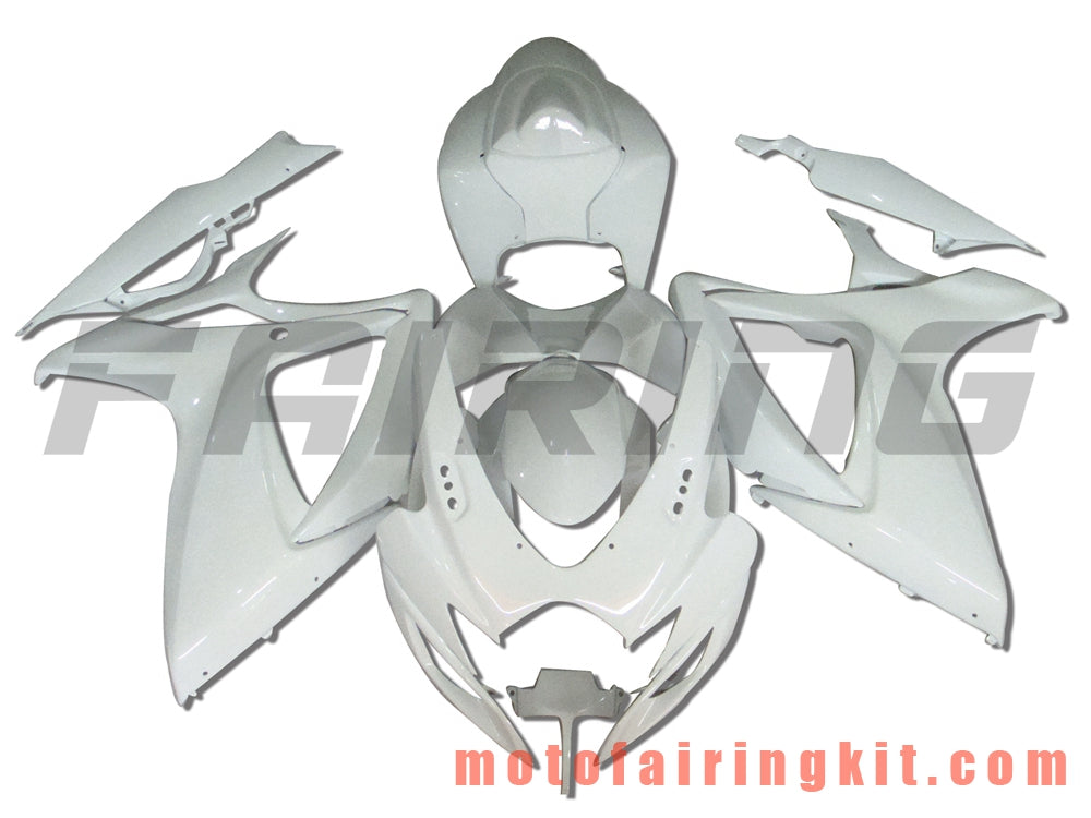 Fairing Kits Fit for GSX-R750 GSX-R600 K6 2006 2007 GSXR 600 750 K6 06 07 Plastic ABS Injection Mold Complete Motorcycle Body Aftermarket Bodywork Frame (White) B022