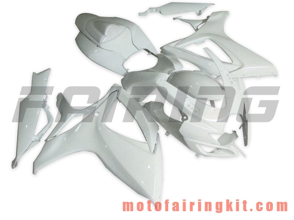 Fairing Kits Fit for GSX-R750 GSX-R600 K6 2006 2007 GSXR 600 750 K6 06 07 Plastic ABS Injection Mold Complete Motorcycle Body Aftermarket Bodywork Frame (White) B022