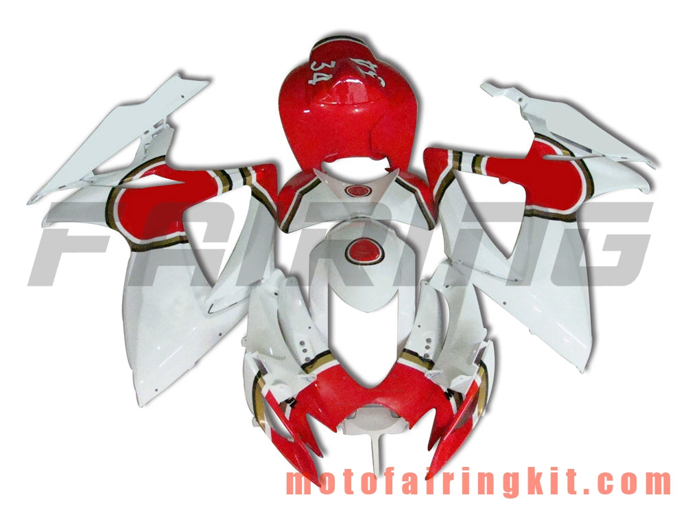 Fairing Kits Fit for GSX-R750 GSX-R600 K6 2006 2007 GSXR 600 750 K6 06 07 Plastic ABS Injection Mold Complete Motorcycle Body Aftermarket Bodywork Frame (White & Red) B023