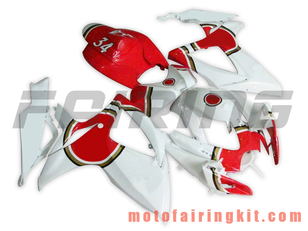 Fairing Kits Fit for GSX-R750 GSX-R600 K6 2006 2007 GSXR 600 750 K6 06 07 Plastic ABS Injection Mold Complete Motorcycle Body Aftermarket Bodywork Frame (White & Red) B023