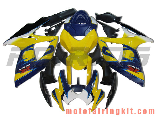 Fairing Kits Fit for GSX-R750 GSX-R600 K6 2006 2007 GSXR 600 750 K6 06 07 Plastic ABS Injection Mold Complete Motorcycle Body Aftermarket Bodywork Frame (Yellow & Blue) B026