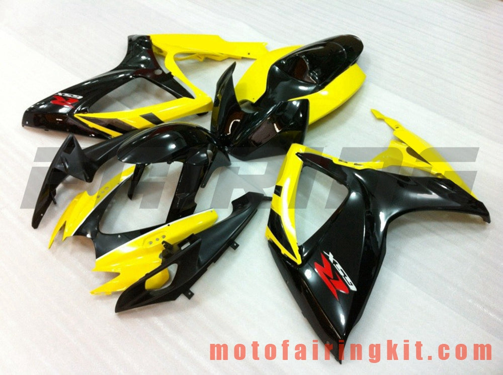 フェアリングキット GSX-R750 GSX-R600 K6 2006 2007 GSXR 600 750 K6 06 07 プラスチック ABS 射出成型 完全なオートバイ車体 アフターマーケット車体フレーム (イエロー &amp; ブラック) B027