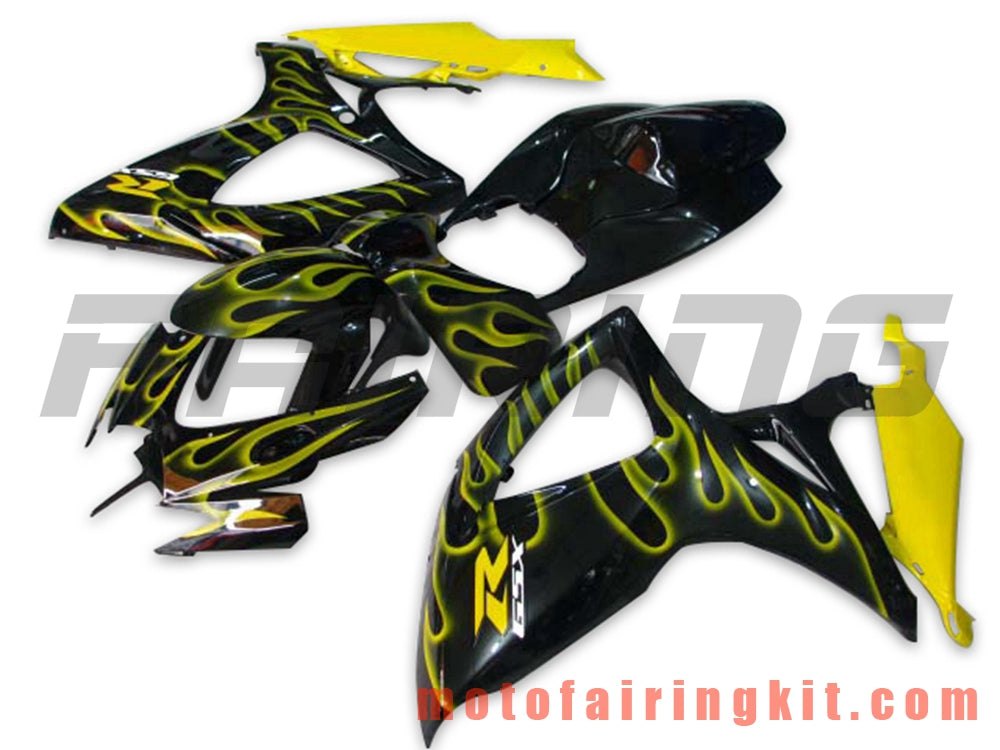 Kits de carenado aptos para GSX-R750 GSX-R600 K6 2006 2007 GSXR 600 750 K6 06 07 Molde de inyección de plástico ABS Carrocería completa para motocicleta Marco de carrocería de posventa (negro y amarillo) B028