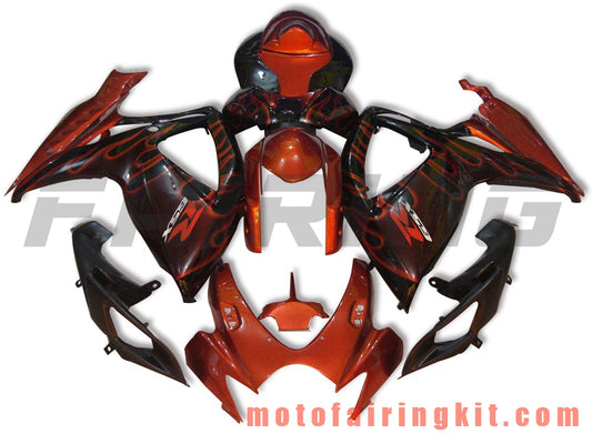 Kits de carenado aptos para GSX-R750 GSX-R600 K6 2006 2007 GSXR 600 750 K6 06 07 Molde de inyección de plástico ABS Carrocería completa para motocicleta Carrocería del mercado de accesorios Marco (naranja y negro) B029