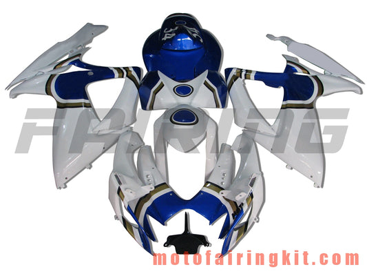 Kits de carenado aptos para GSX-R750 GSX-R600 K6 2006 2007 GSXR 600 750 K6 06 07 Molde de inyección de plástico ABS Carrocería completa para motocicleta Carrocería de posventa Marco (blanco y azul) B031