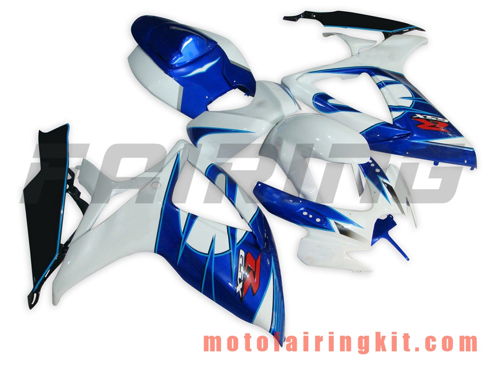 Fairing Kits Fit for GSX-R750 GSX-R600 K6 2006 2007 GSXR 600 750 K6 06 07 Plastic ABS Injection Mold Complete Motorcycle Body Aftermarket Bodywork Frame (White & Blue) B032