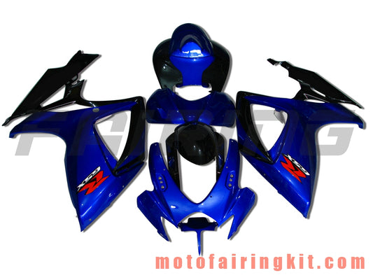 Kits de carenado aptos para GSX-R750 GSX-R600 K6 2006 2007 GSXR 600 750 K6 06 07 Molde de inyección de plástico ABS Carrocería completa para motocicleta Marco de carrocería de posventa (azul y negro) B034