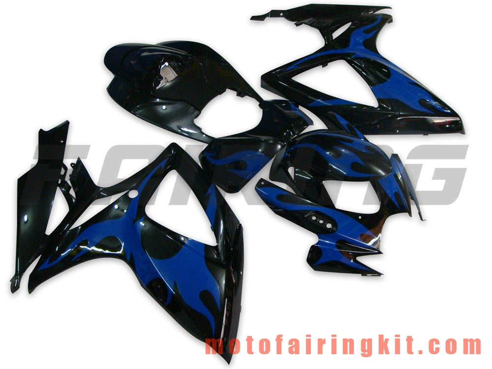 Fairing Kits Fit for GSX-R750 GSX-R600 K6 2006 2007 GSXR 600 750 K6 06 07 Plastic ABS Injection Mold Complete Motorcycle Body Aftermarket Bodywork Frame (Black & Blue) B035