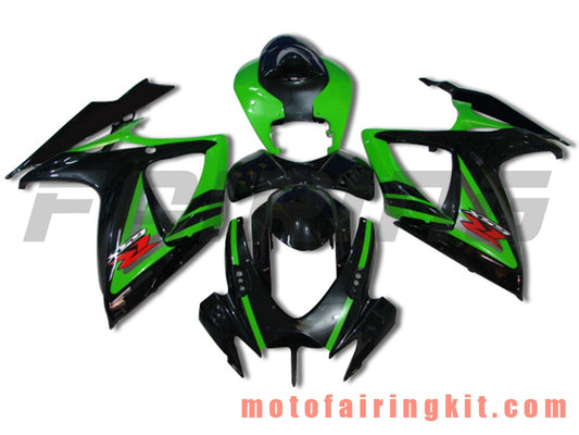 Fairing Kits Fit for GSX-R750 GSX-R600 K6 2006 2007 GSXR 600 750 K6 06 07 Plastic ABS Injection Mold Complete Motorcycle Body Aftermarket Bodywork Frame (Black & Green) B040