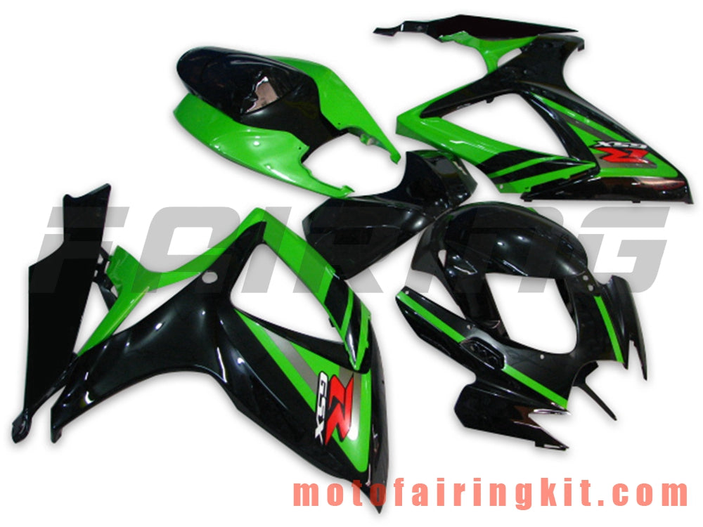 Kits de carenado aptos para GSX-R750 GSX-R600 K6 2006 2007 GSXR 600 750 K6 06 07 Molde de inyección de plástico ABS Carrocería completa para motocicleta Marco de carrocería de posventa (negro y verde) B040