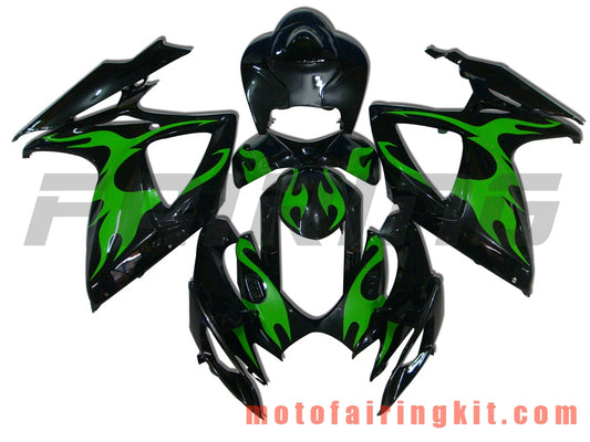 Kits de carenado aptos para GSX-R750 GSX-R600 K6 2006 2007 GSXR 600 750 K6 06 07 Molde de inyección de plástico ABS Carrocería completa para motocicleta Marco de carrocería de posventa (negro y verde) B041