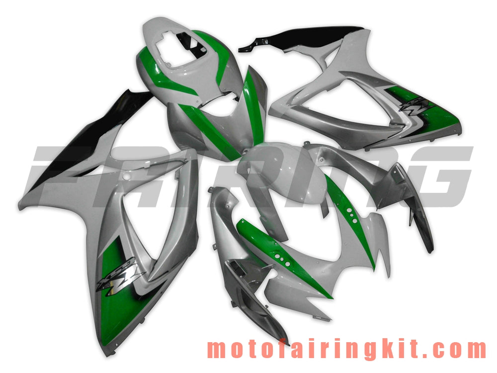 Fairing Kits Fit for GSX-R750 GSX-R600 K6 2006 2007 GSXR 600 750 K6 06 07 Plastic ABS Injection Mold Complete Motorcycle Body Aftermarket Bodywork Frame (White & Silver) B042