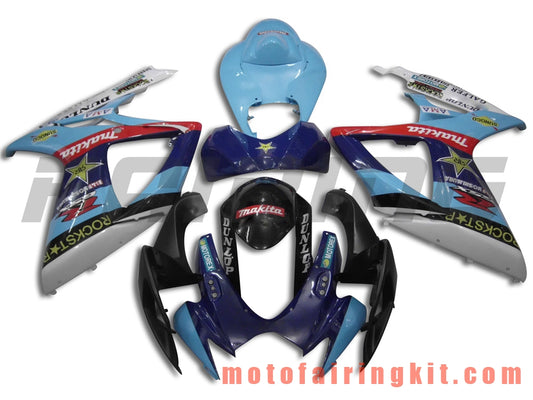 Kits de carenado aptos para GSX-R750 GSX-R600 K6 2006 2007 GSXR 600 750 K6 06 07 Molde de inyección de plástico ABS Carrocería completa para motocicleta Marco de carrocería de posventa (azul y negro) B043