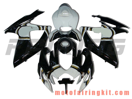 Fairing Kits Fit for GSX-R750 GSX-R600 K6 2006 2007 GSXR 600 750 K6 06 07 Plastic ABS Injection Mold Complete Motorcycle Body Aftermarket Bodywork Frame (Black & White) B047