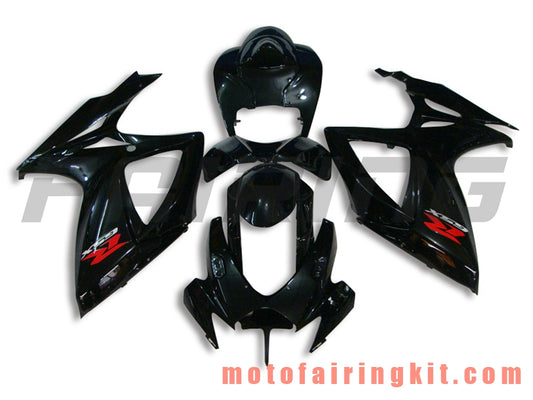 Fairing Kits Fit for GSX-R750 GSX-R600 K6 2006 2007 GSXR 600 750 K6 06 07 Plastic ABS Injection Mold Complete Motorcycle Body Aftermarket Bodywork Frame (Black) B048