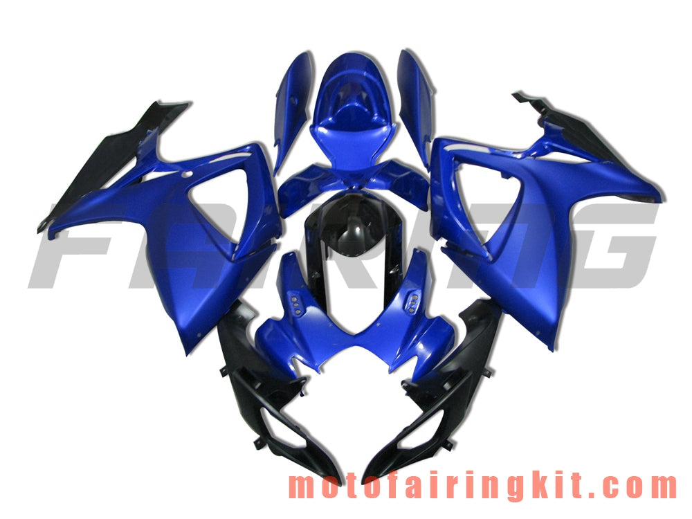 Fairing Kits Fit for GSX-R750 GSX-R600 K6 2006 2007 GSXR 600 750 K6 06 07 Plastic ABS Injection Mold Complete Motorcycle Body Aftermarket Bodywork Frame (Blue & Black) B049