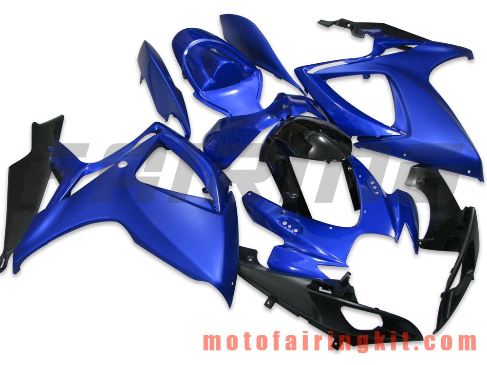 Kits de carenado aptos para GSX-R750 GSX-R600 K6 2006 2007 GSXR 600 750 K6 06 07 Molde de inyección de plástico ABS Carrocería completa para motocicleta Carrocería del mercado de accesorios Marco (azul y negro) B049