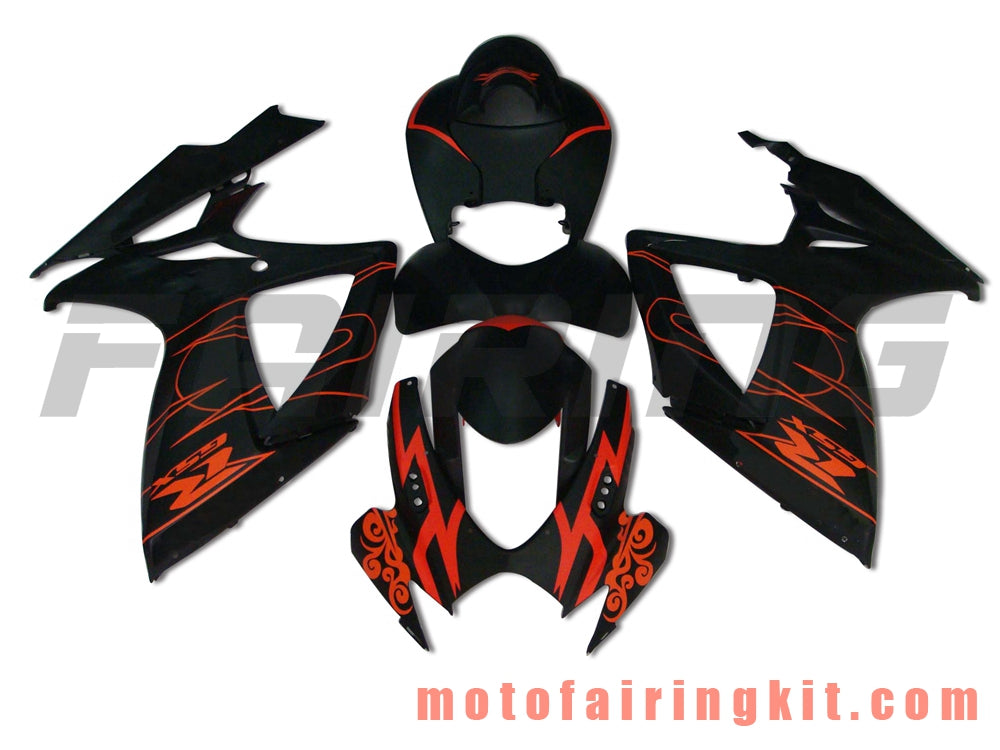 Fairing Kits Fit for GSX-R750 GSX-R600 K6 2006 2007 GSXR 600 750 K6 06 07 Plastic ABS Injection Mold Complete Motorcycle Body Aftermarket Bodywork Frame (Black & Orange) B051