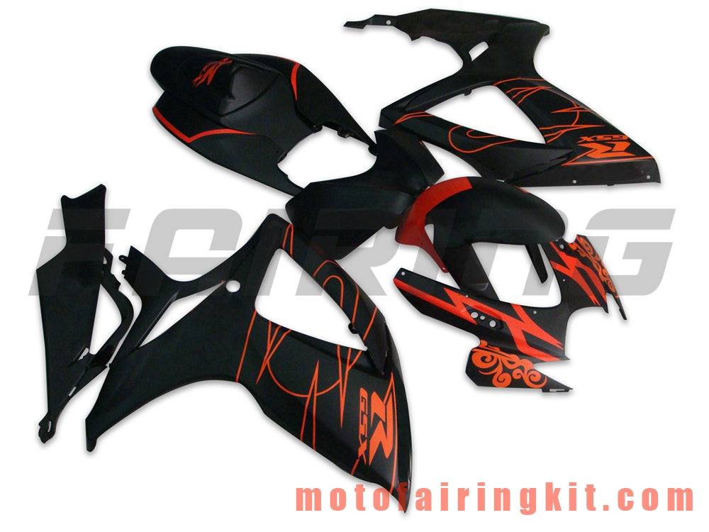 Kits de carenado aptos para GSX-R750 GSX-R600 K6 2006 2007 GSXR 600 750 K6 06 07 Molde de inyección de plástico ABS Carrocería completa para motocicleta Marco de carrocería de posventa (negro y naranja) B051