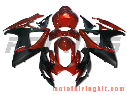 Kits de carenado aptos para GSX-R750 GSX-R600 K6 2006 2007 GSXR 600 750 K6 06 07 Molde de inyección de plástico ABS Carrocería completa para motocicleta Marco de carrocería de posventa (rojo y negro) B052